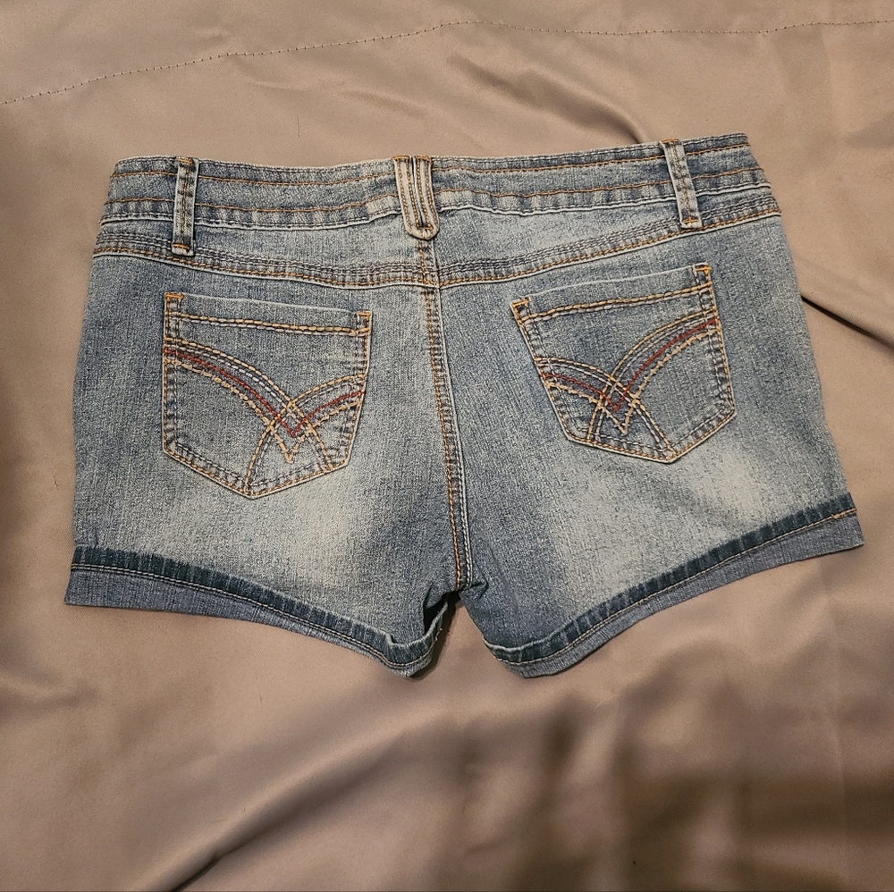 Light wash jean shorts
